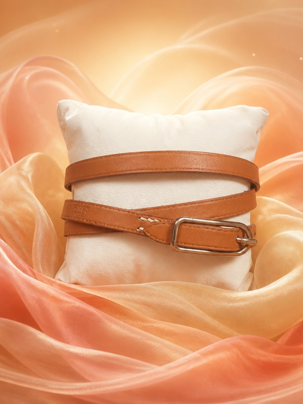 Hermes Tapi Tan Leather Triple-Wrap Bracelet